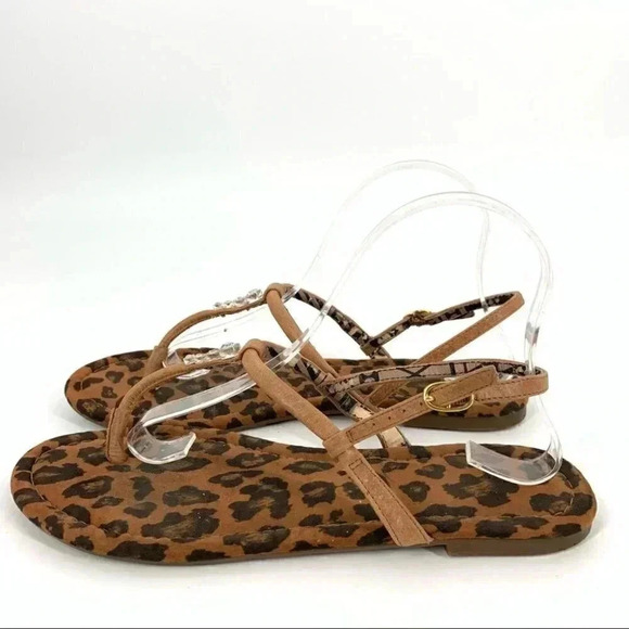 Jessica Simpson womens sandals size 10 40 brown gem t-strap flip flops - Picture 4 of 11
